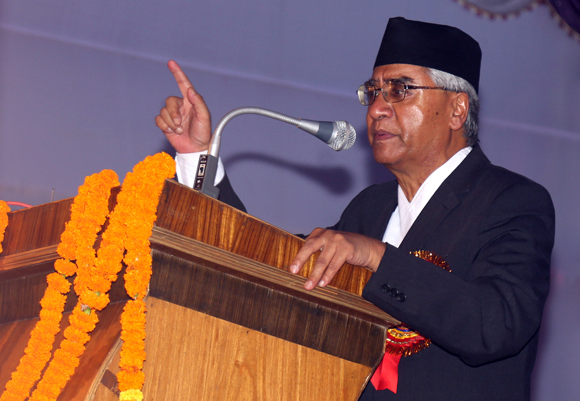 एमालेका पछिल्ला गतिविधि राष्ट्रहित भन्दा राष्ट्रघातलाई सघाउने किसिमको-प्रधानमन्त्री देउवा