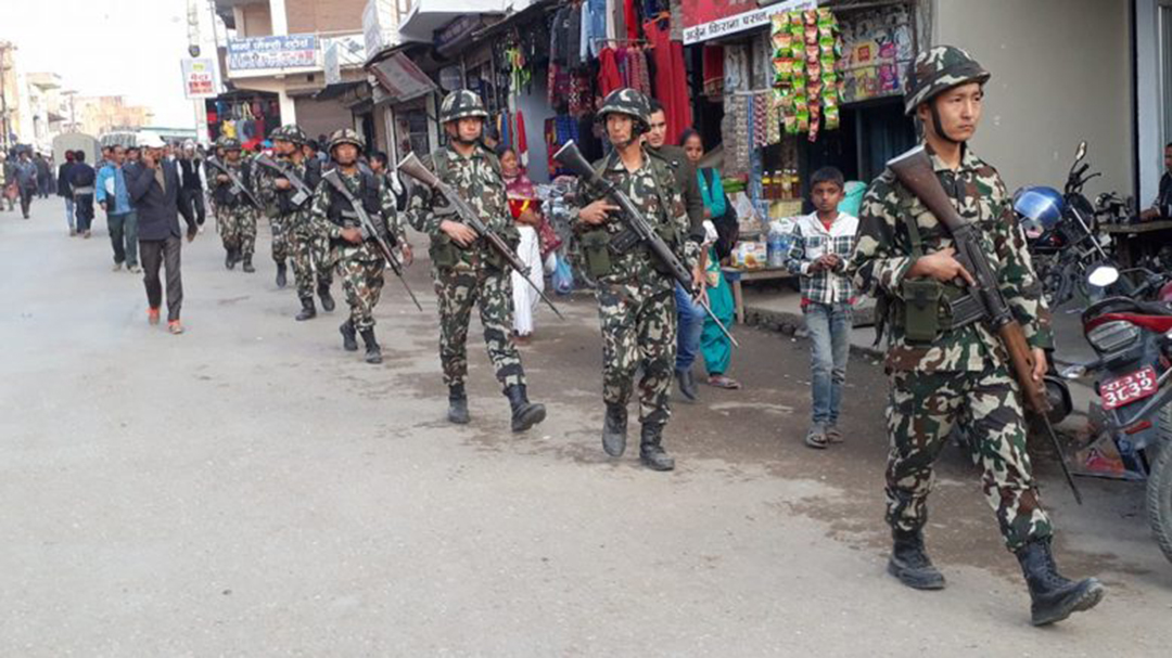 मकवानपुरको गर्लिङमा सैनिक परिचालन
