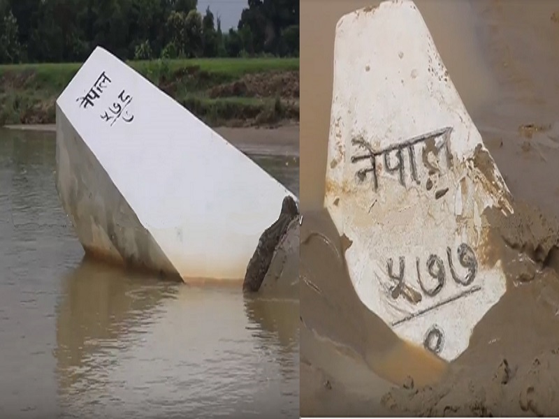बाढीले ढलेका चार सिमा स्तम्भ निर्माणमा अन्यौलता