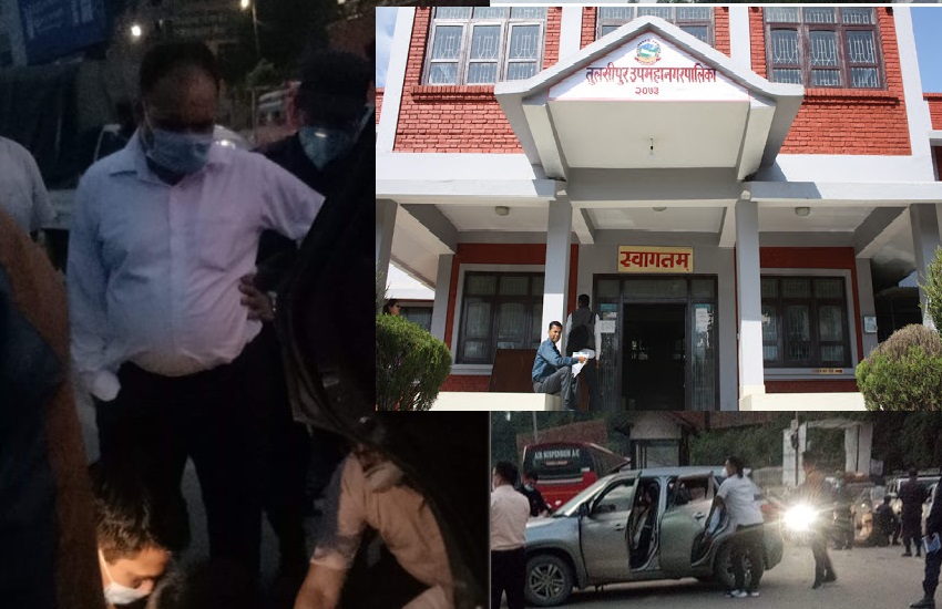 दाङमा घुस लिएर काठमाण्डौ आउदै गरेका तुलसीपुर उप-मनापाका प्रमुख कार्यकारी अधिकृत उपाध्याय नागढुङ्गाबाट घुससहित रङ्गेहात पक्राउ