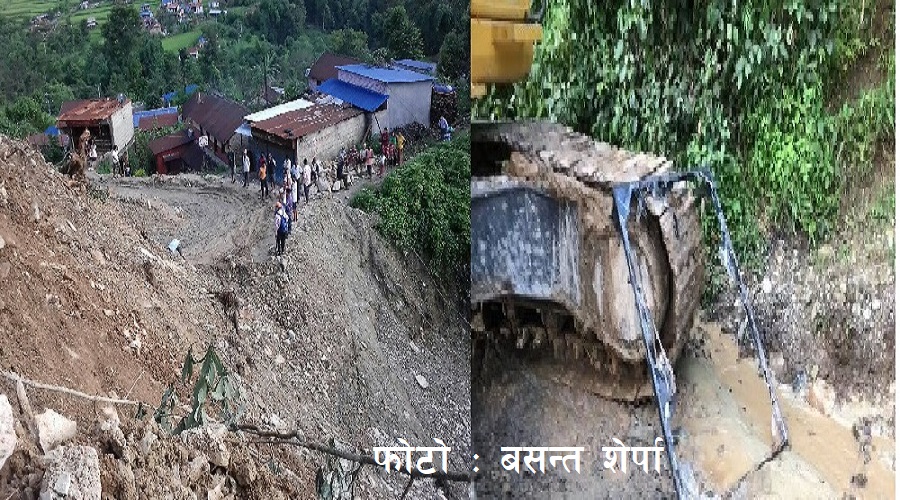 पहिरोले एक्साभेटर पुरिदा चालक घाइते