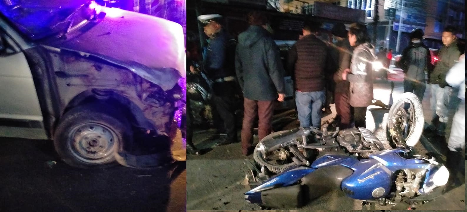 गएराती पोखरामा  ट्याक्सी र मोटरसाइकल एकापसमा ठोक्किंदा मोटरसाइकल चालक गम्भिर घाइते