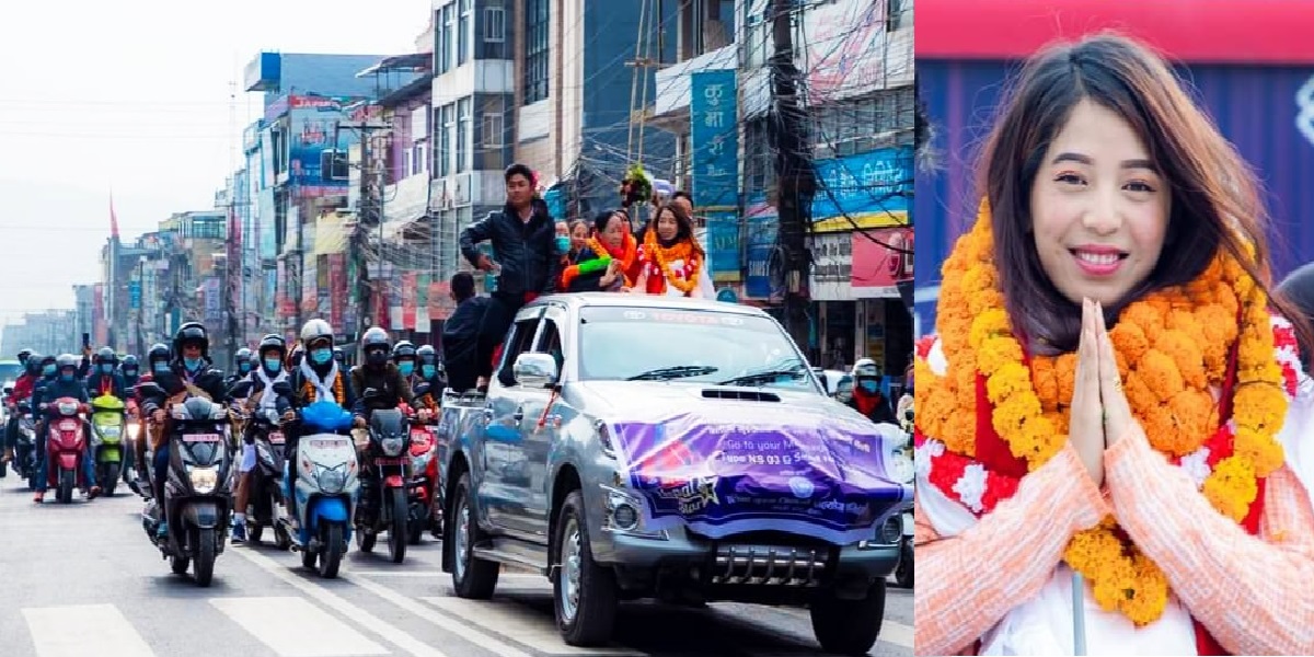 नेपाल स्टारको फाइनालिष्ट एलिना गुरुङलाई पोखरामा भव्य स्वागत