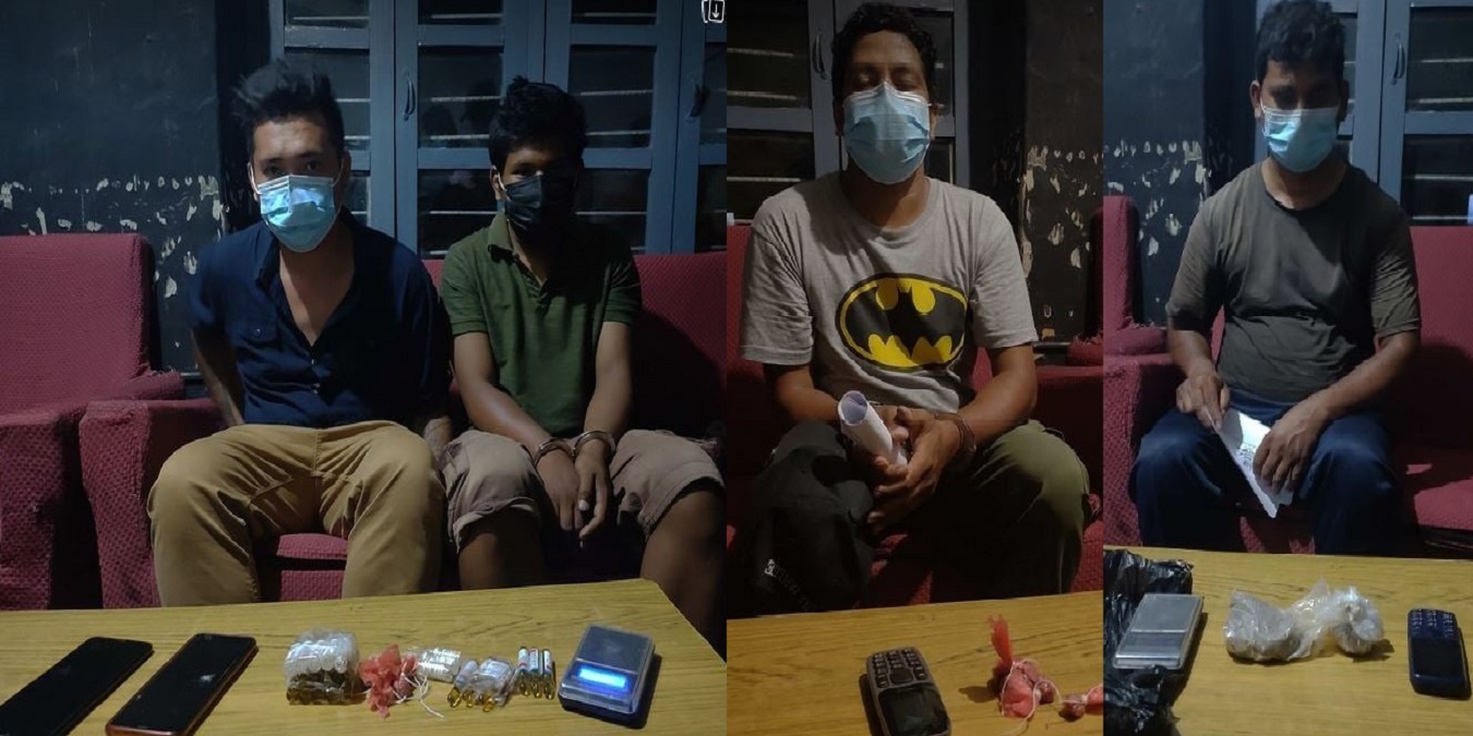 ८७ ग्राम अ’बैध ला’गू औ’षध ब्रा’उन सुगर सहित चार जना पोखराबाट प’क्राउ  