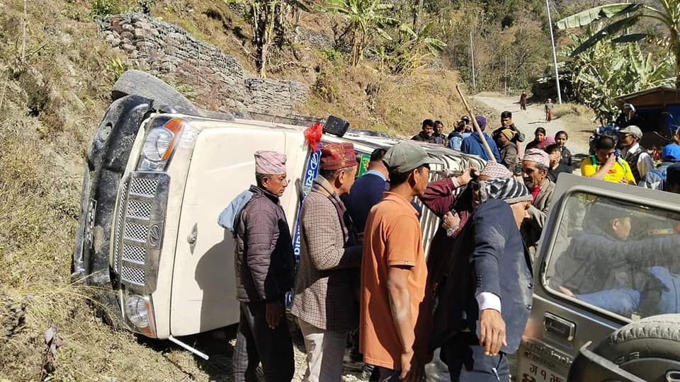 म्याग्दीमा जिप दुर्घटना : एक यात्रीको मृत्यु, सात जना घाइते