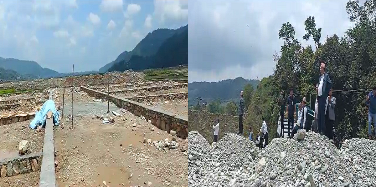 पुर्दै गरेको फेवातालको सिमसार क्षेत्र हेर्दै पोखरा महानगरका मेयर धनराज आचार्य