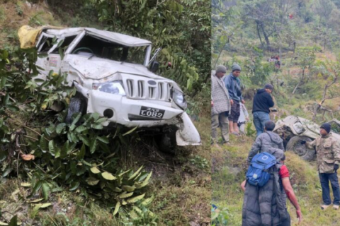 म्याग्दीमा बोलेरो जिप दुर्घटना : चालकसहित पांच जना घाइते