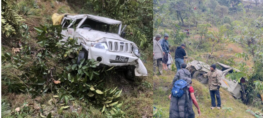म्याग्दीमा भएको बोलेरो जिप दुर्घटना