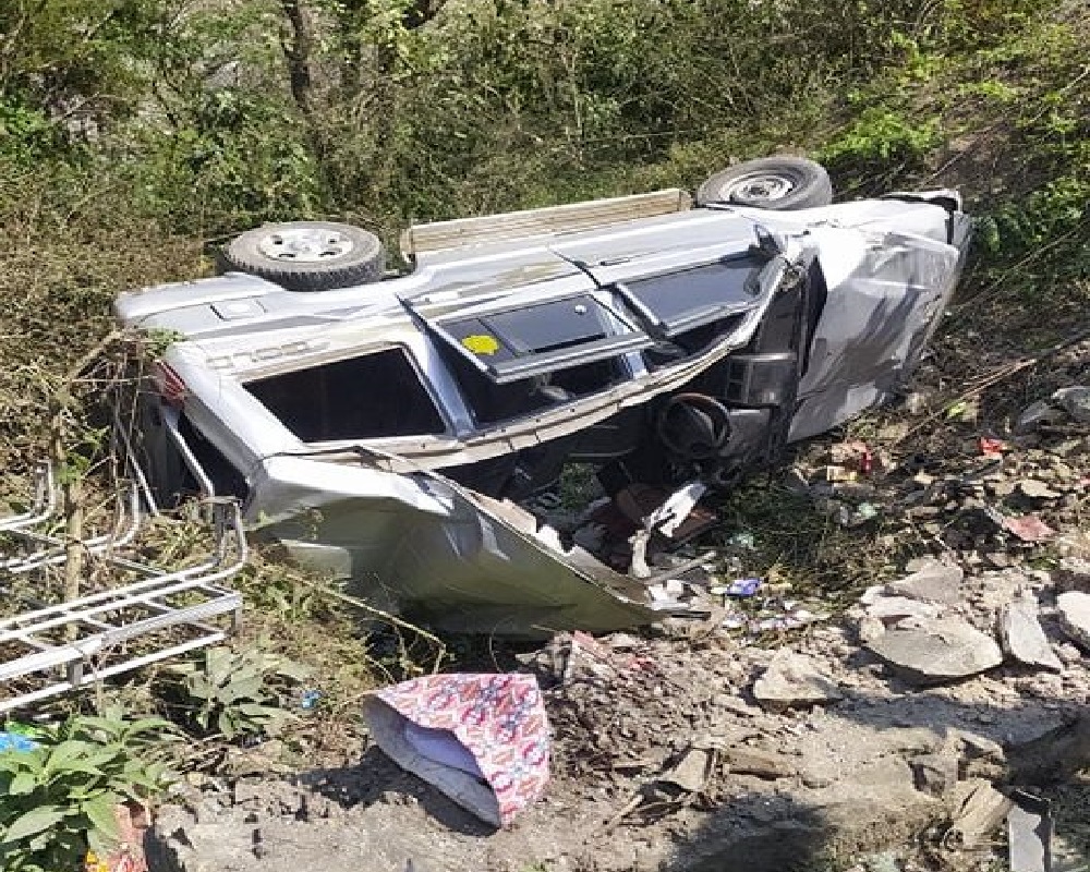 तनहुँको आँबुखैरेनीमा भएको जिप दुर्घटना
