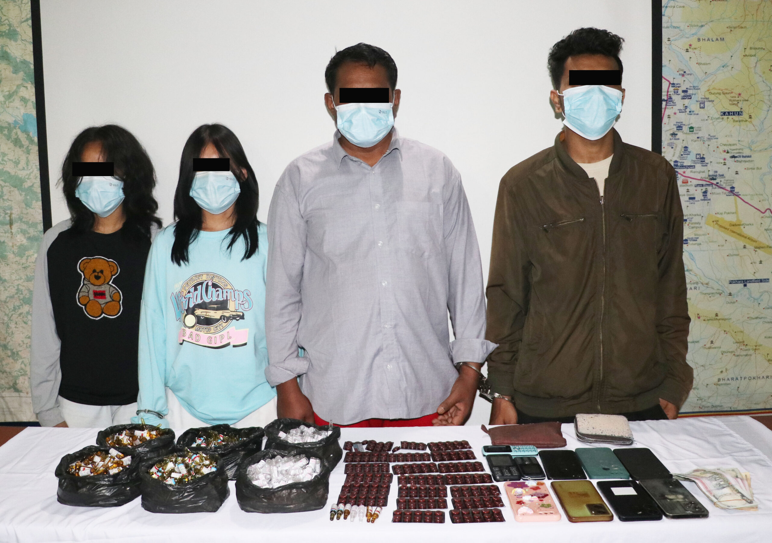 लागू औषधसहित पोखराबाट पक्राउ परेका चार जना अभियुक्त