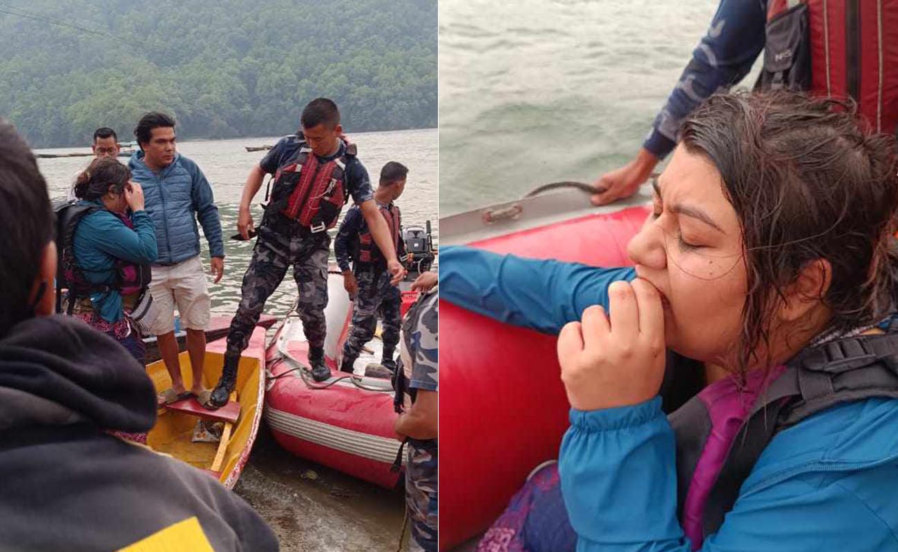 डुंगा दुर्घटनामा फेवातालमा खसेकी काठमाडौंको सामाखुसी निवासी २५ वर्षीया अग्नि देवकोटाको सशस्त्र प्रहरीद्वारा उद्धार