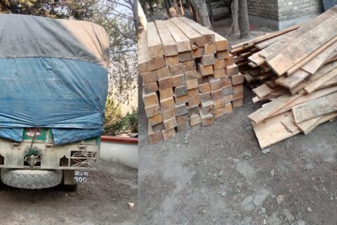 चिरानको काठसहित मुस्ताङबाट समातियो ट्रक