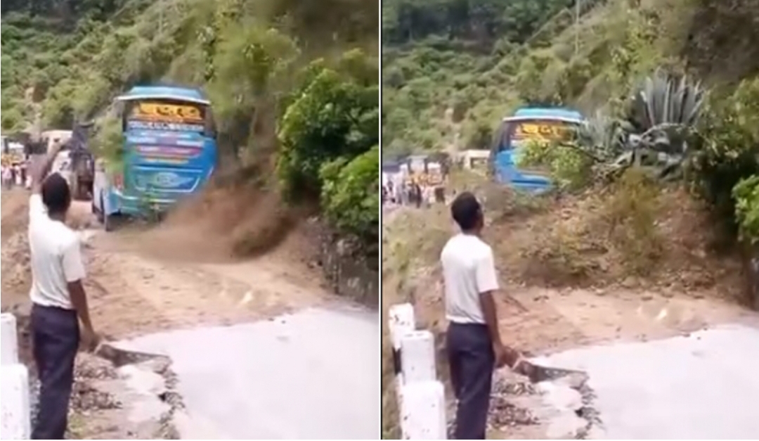 बझाङबाट काठमाण्डौं जाँदै गरेको बसमाथि बाट पहिरो खसेपछि...