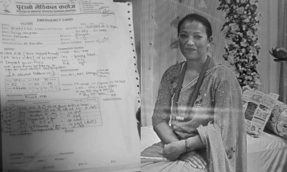 रक्सीले मातेका प्रहरी हवल्दार सुत्य न्यौपानेले चलाएको मोटर साइकलले ठक्कर दिंदा मृत्यु भएका सुष्मा श्रेष्ठ