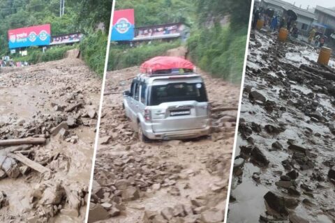 काठमाण्डौको नागढुंगा मन्दिर नजिक गयो पहिरो : पृथ्वीराजमार्ग अवरुद्ध