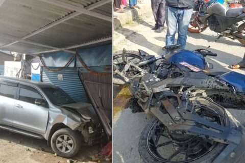 चर्चित झाँक्री प्रकाश भुजेलले चलाएको कारले ठक्कर दिएको मोटरसाइकलका चालकको मृत्यु : श्रीमतीको आइसियुमा उपचार हुँदै