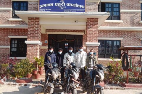 पोखराबाट मोटरसाइकल चोरी गरेर चितवनतिर लैजाँदै गरेका पांच युवा तनहुँमा पक्राउ