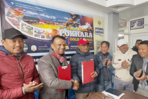 पोखरामा २४ औं आहा रारा गोल्ड कप तयारी : सहप्रायोजनका लागि चितवनको जय श्री फुड्ससंग सम्झौता