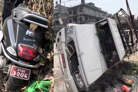 पोखरामा जिपले स्कुटरलाई ठक्कर दिंदा आमाको निधन : छोरा गम्भीर घाइते