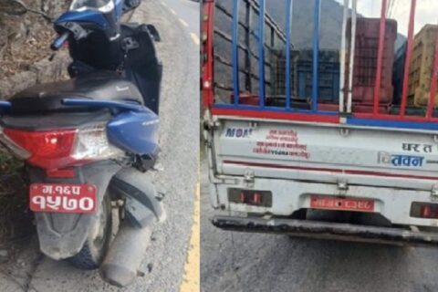 तनहुँमा भ्यानले दियो स्कुटरलाई ठक्कर : स्कुटरचालकको मृत्यु, किशोर घाइते