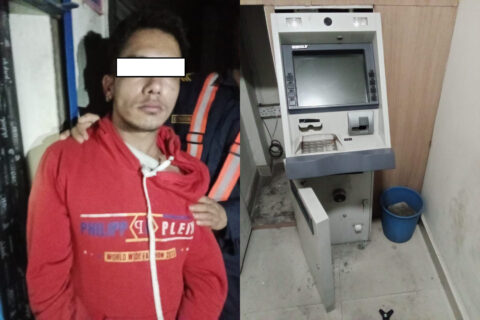 काठमाडौंमा एटिएम मेशिन फोड्दा-फोड्दै मध्यराती ज्ञानेन्द्र ठकुरी पक्राउ