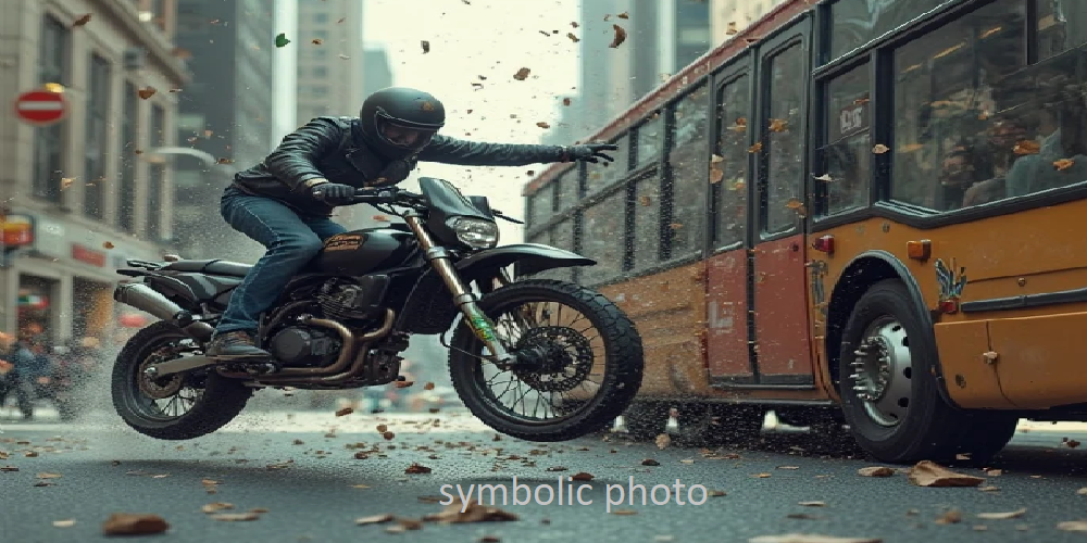 बसमा ठोक्कियो मोटरसाइकल