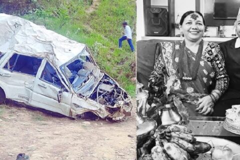 कुलपुजामा जाँदै गरेका दम्पत्तिको दुर्घटनामा मृत्यु : माइली आमा र चालक घाइते