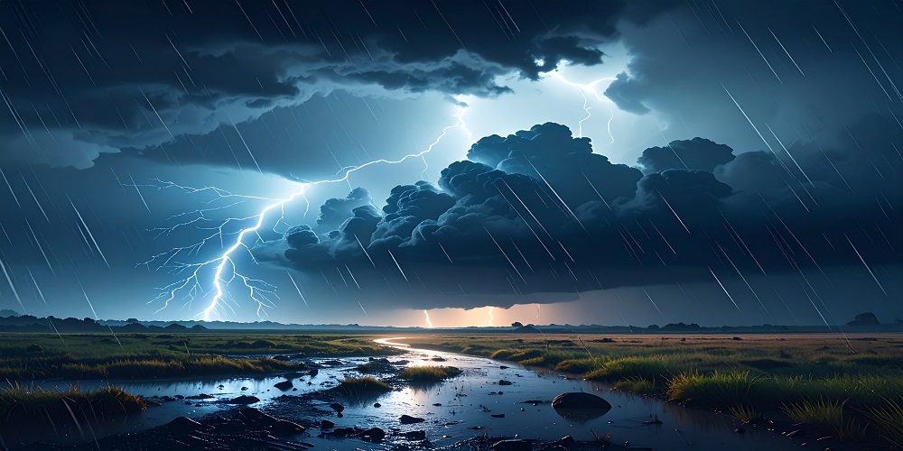 rain with lightening