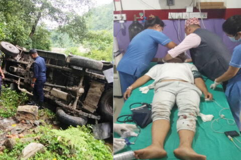 लमजुङमा बोलेरो जिप दुर्घटना : सात जना घाइते