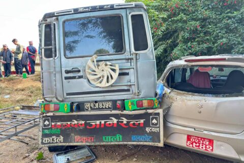 अर्घाखांचीमा फोर्स गाडी दुर्घटनाग्रस्त : नौ जना घाइते, दुई जनाको अवस्था गम्भीर