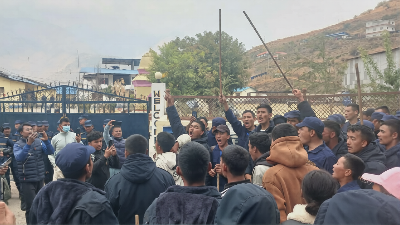 election police's protest in rukum east