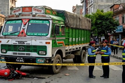 ललितपुरमा ट्रकले मोटरसाइकललाई ठक्कर दिँदा अवकाशप्राप्त सशस्त्र प्रहरीका एसपीका आमा छोराको मृत्यु