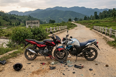 नवलपुरको झरहीखोलामा दुई मोटरसाइकल ठोक्किंदा नेपाली सेनाका जवानको मृत्युु, अन्य तीन जना घाइते