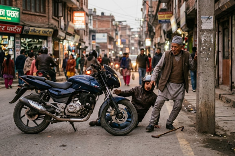 लमजुङमा मोटरसाइकलको ठक्करबाट वृद्धको मृत्यु