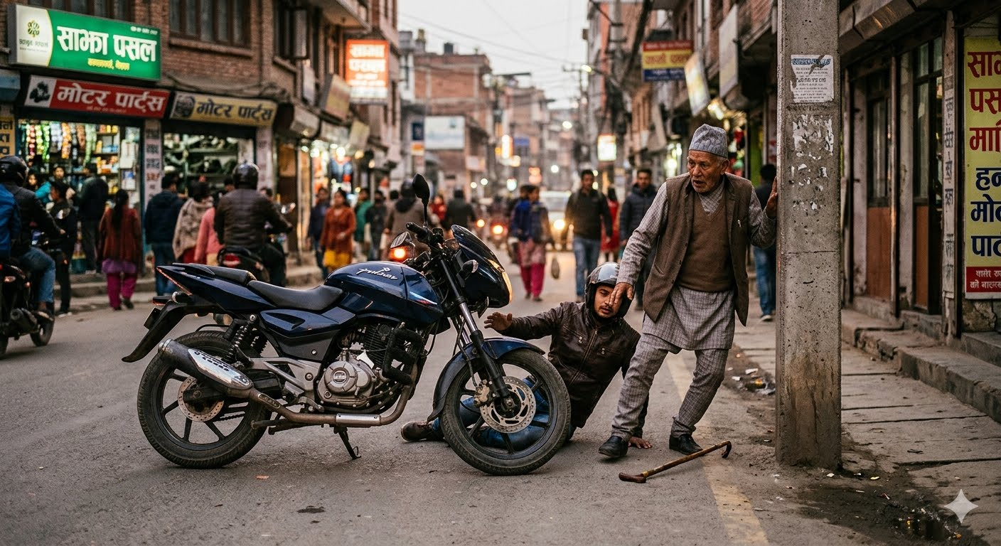 लमजुङमा मोटरसाइकलको ठक्करबाट वृद्धको मृत्यु