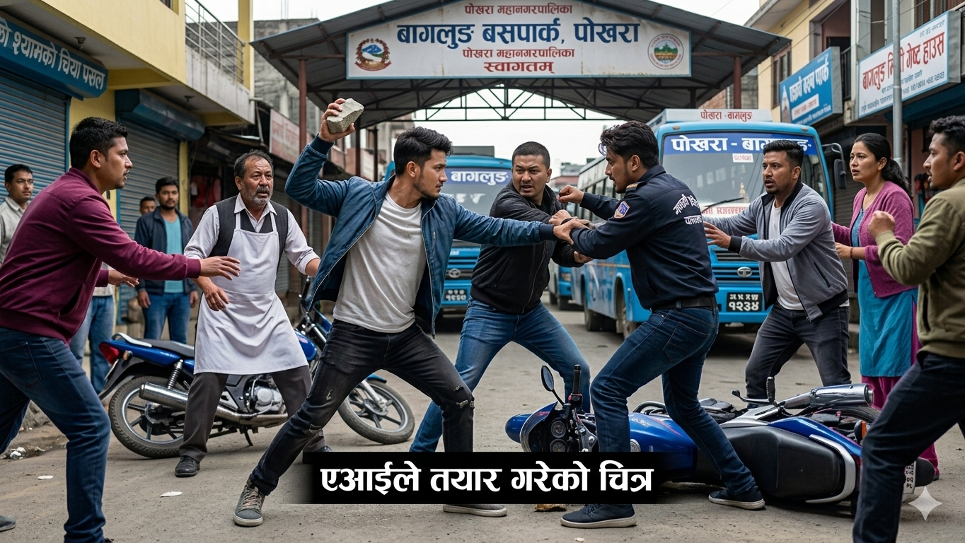 पोखराको बागलुङ् बसपार्कमा युवाहरुबीच ग्याङफाइटको भिडियो भाइरल भएपछि …… ….. ….