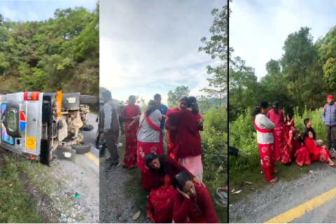 पोखरामा एकाबिहानै जिप दुर्घटना : कुलपुजामा जाँदै गरेका बेगनासका पांच जना घाइते