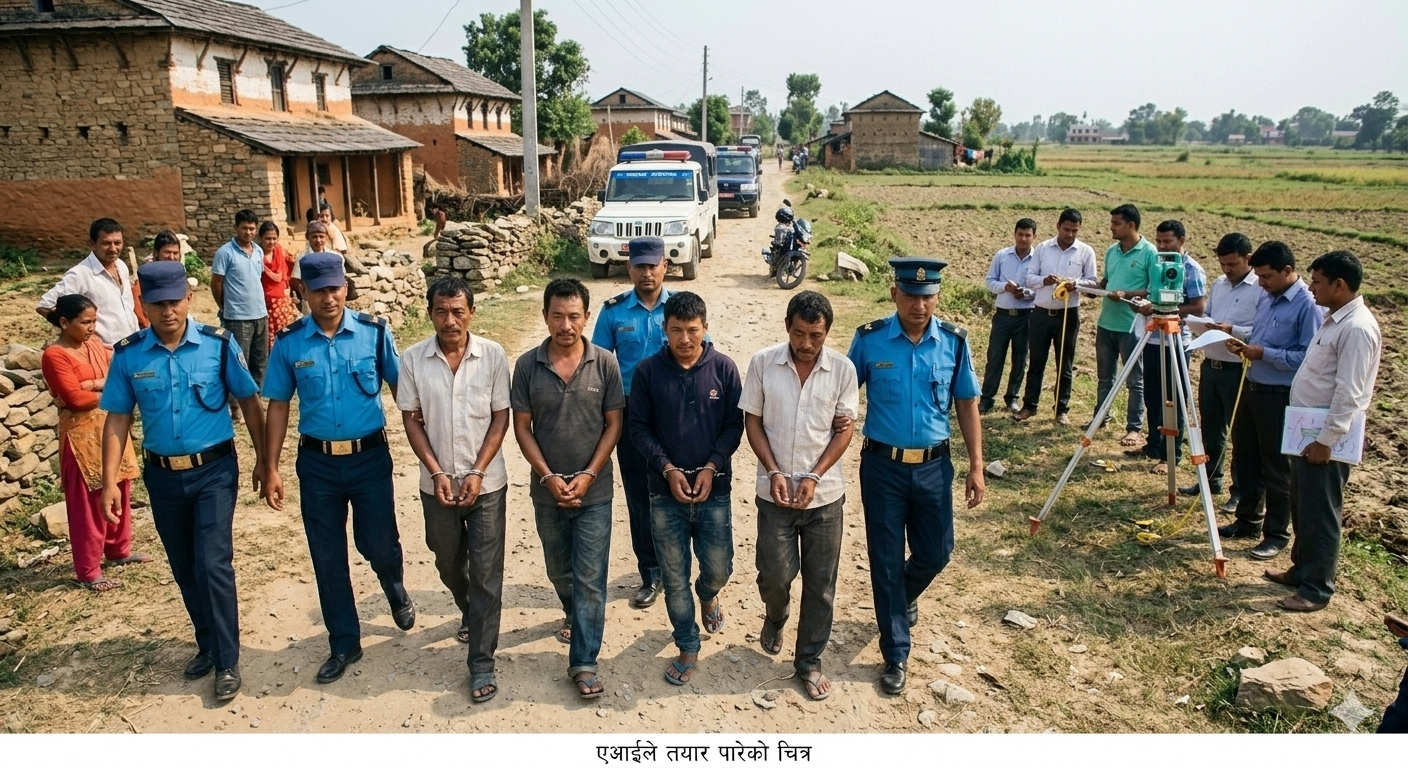 कैलालीमा कर्मचारीलाई जग्गा नाप्न नदिने पांच जना पक्राउ, तीन महिनासम्म जेल