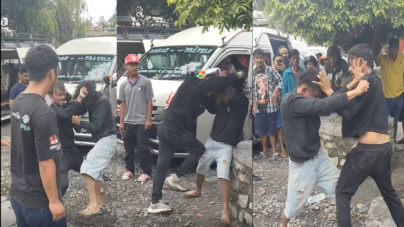 पोखराको नयाँबजारमा झगडा गर्ने माइक्रो बसका चार जना हेल्परहरु पक्राउ