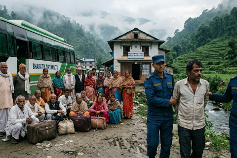 भारतीय तीर्थयात्रीलाई अलपत्र पारेर होटलमा गइ लागुऔषध सेवन गरेर सुत्ने बसचालक म्याग्दीमा पक्राउ