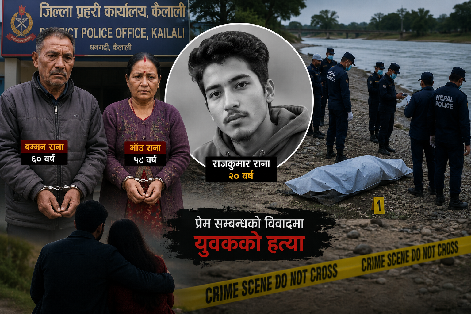 धनगढ़ीमा एक दम्पत्तिद्वारा आफ्नी छोरीको एउटा प्रेमीलाई अर्को प्रेमीको समेत सहयोग लिएर हत्या