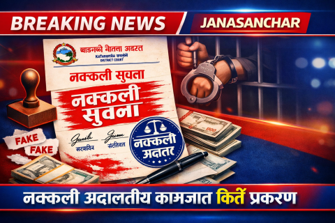 काठमाडौँ जिल्ला अदालतको लेटरप्याड र न्यायाधीशको दस्तखत किर्ते गर्ने गोरखाका युवा पक्राउ