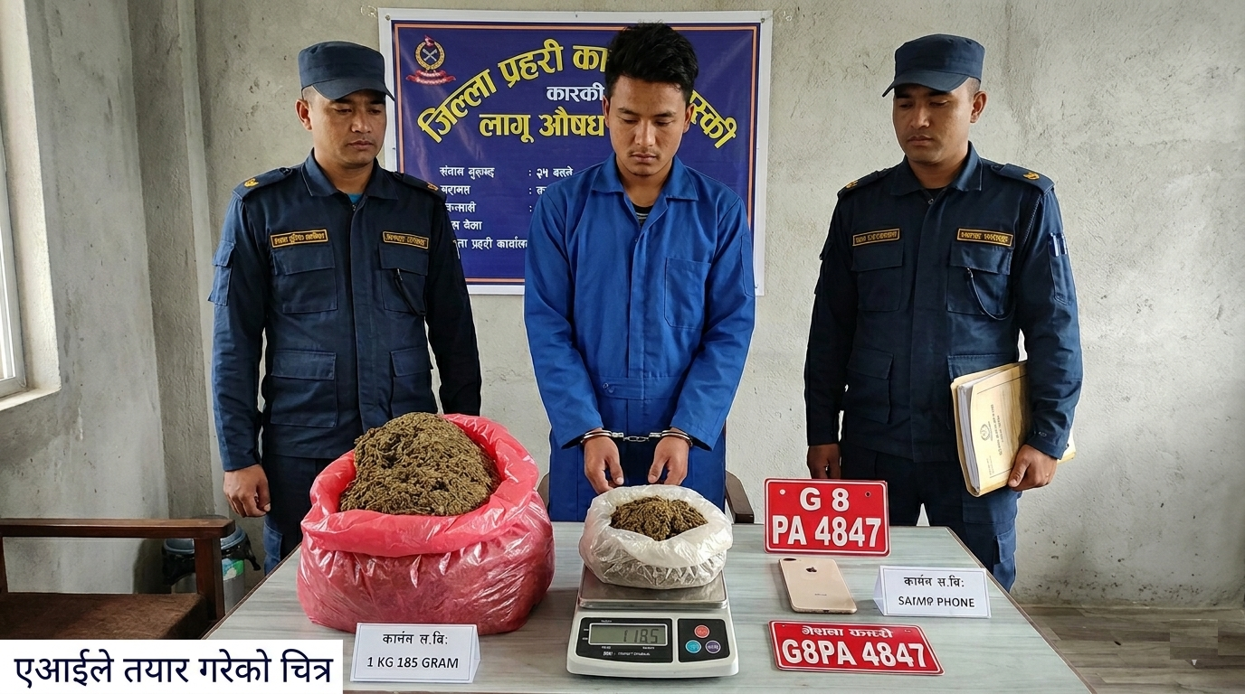 अबैध लागू औषध लागूऔषध गाँजासहित पोखराबाट एक युवक पक्राउ