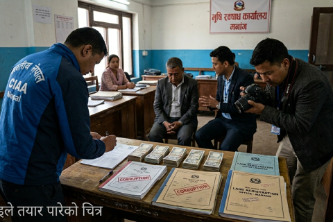 हिमाल पारिको जिल्ला मनाङमा घुस लिंदालिंदै मालपोतका सुब्बा पक्राउ