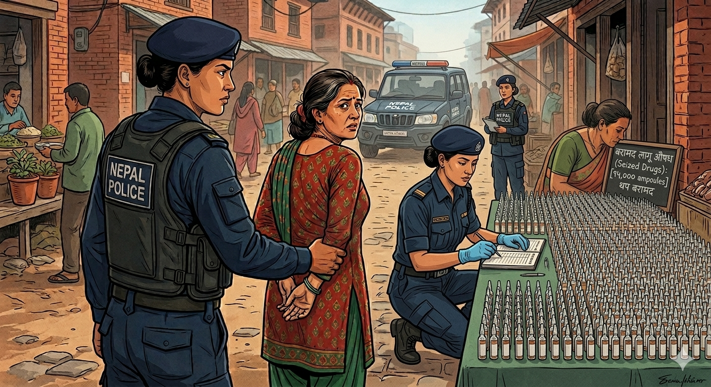 पोखराको पृथ्वीचोकबाट ठुलो मात्रामा प्रतिबन्धित लागूऔषधसहित एक महिला नियन्त्रणमा