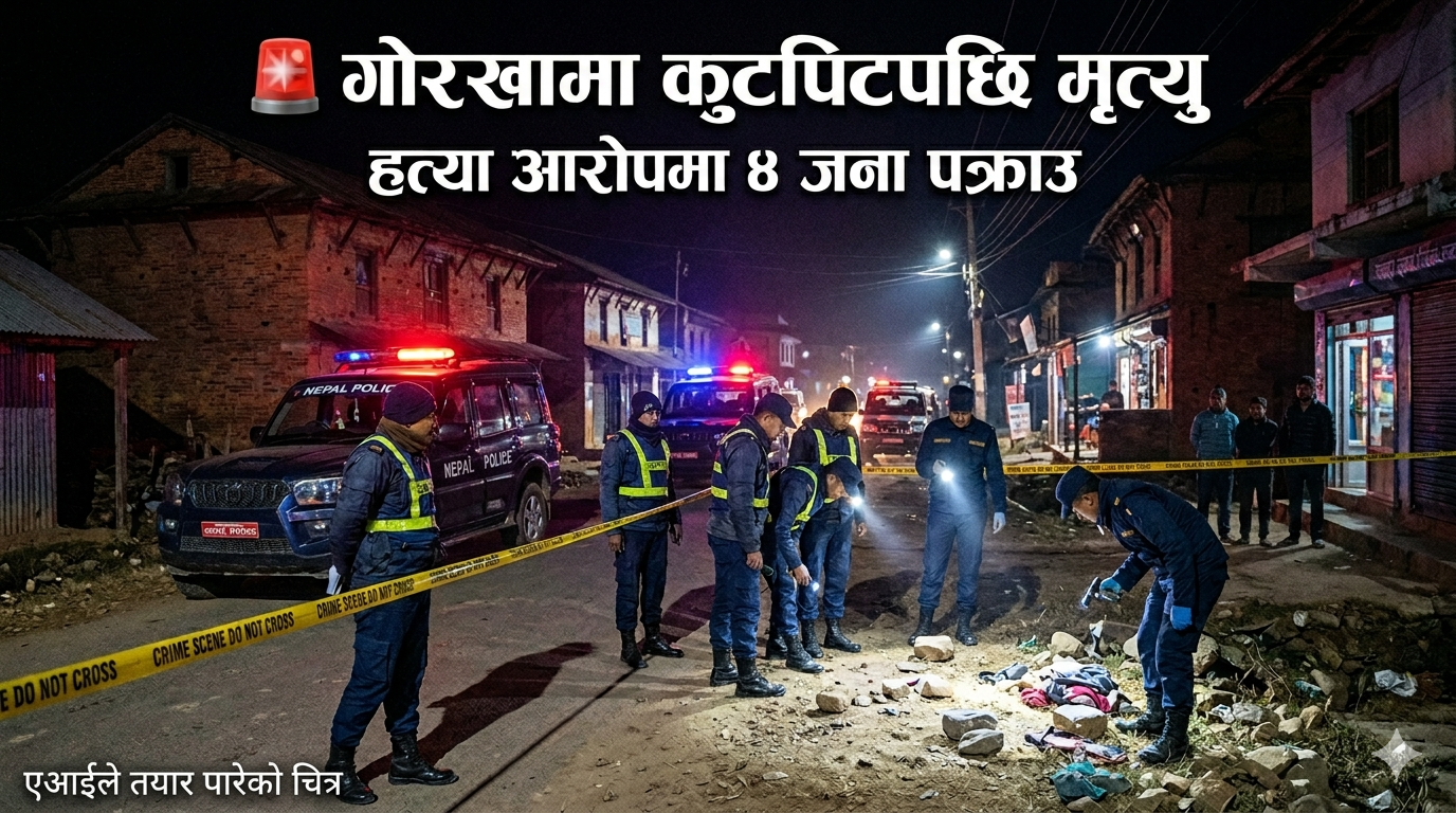 गोरखामा कुटपिट गरेर हत्या गरेको आरोपमा चार  जना पक्राउ