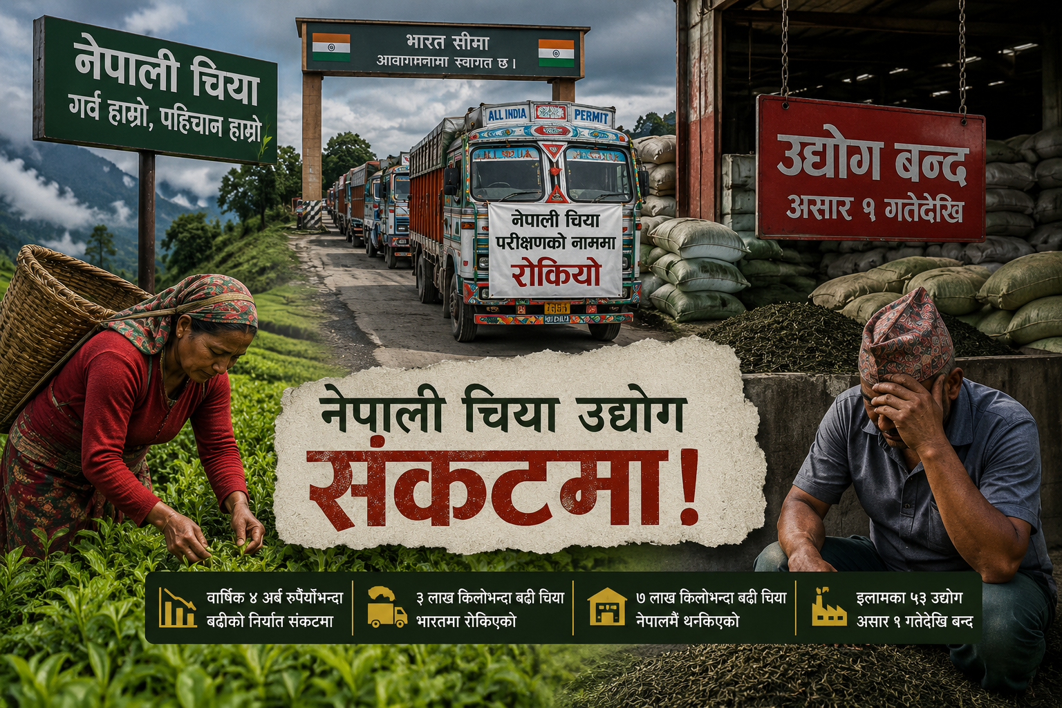 भारतको नयाँ मापदण्डले नेपाली चिया उद्योग संकटमा : निर्यात अवरुद्ध, उद्योग बन्दको चेतावनी