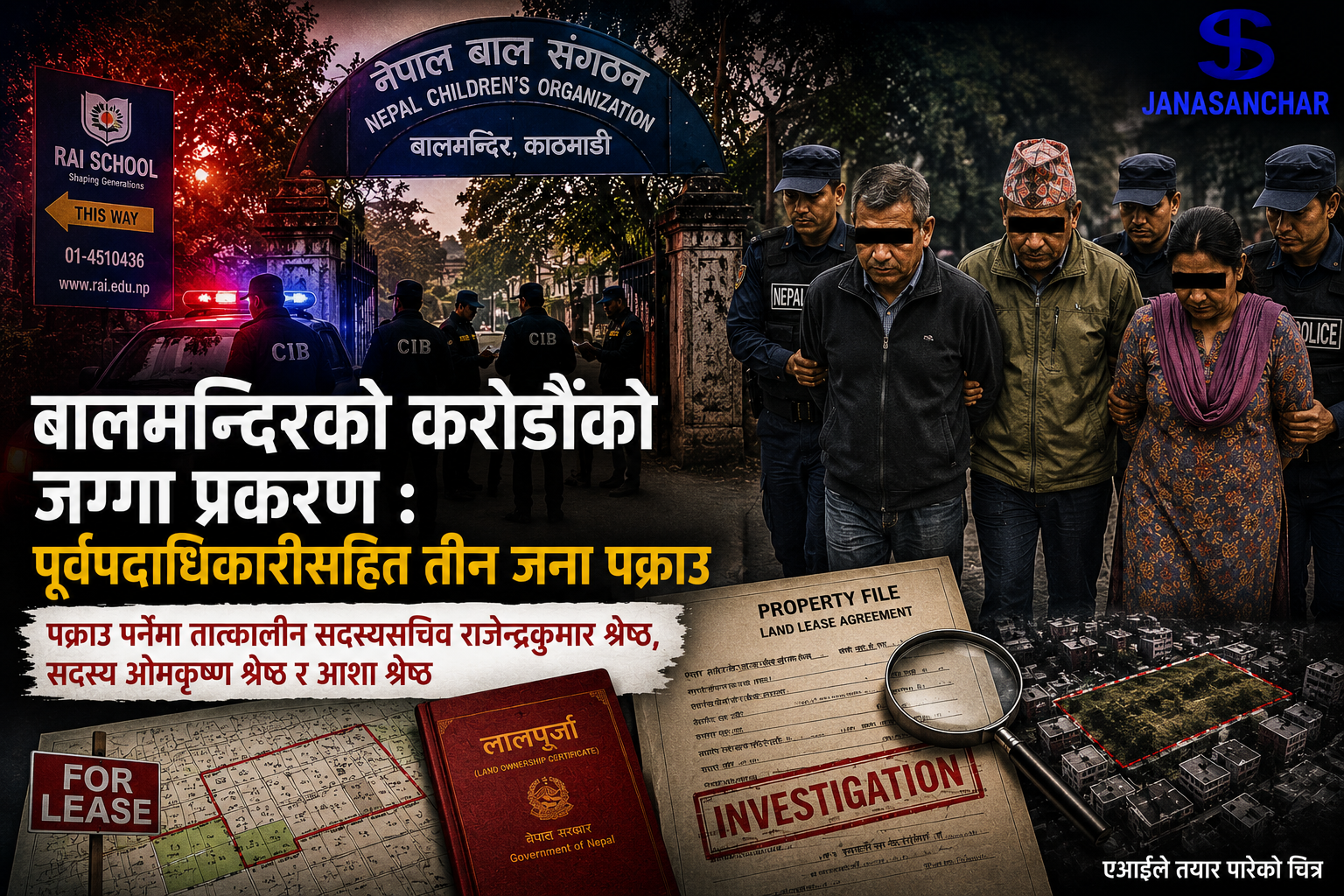 बालमन्दिरको करोडौंको जग्गा घोटाला प्रकरण : पूर्वपदाधिकारीसहित तीन जना पक्राउ