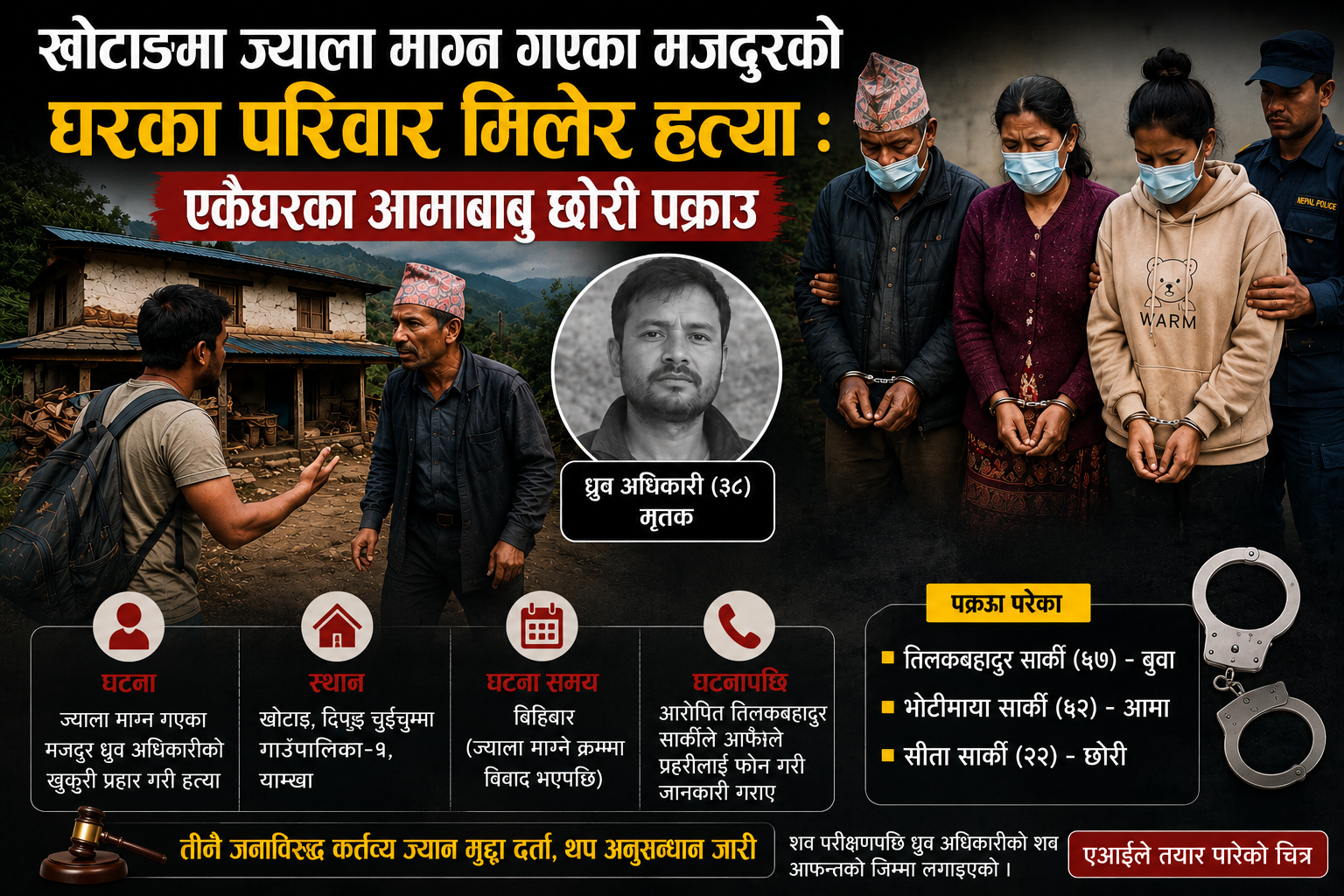 khotang खोटाङमा मजदुरी माग्दा हत्या