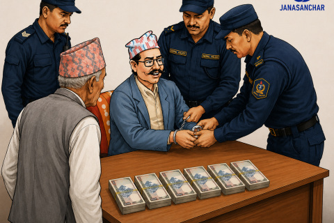 इलामको चुलाचुली गाउँपालिकाका इन्जिनियर खड्का ६ लाख घुससहित झापामा पक्राउ